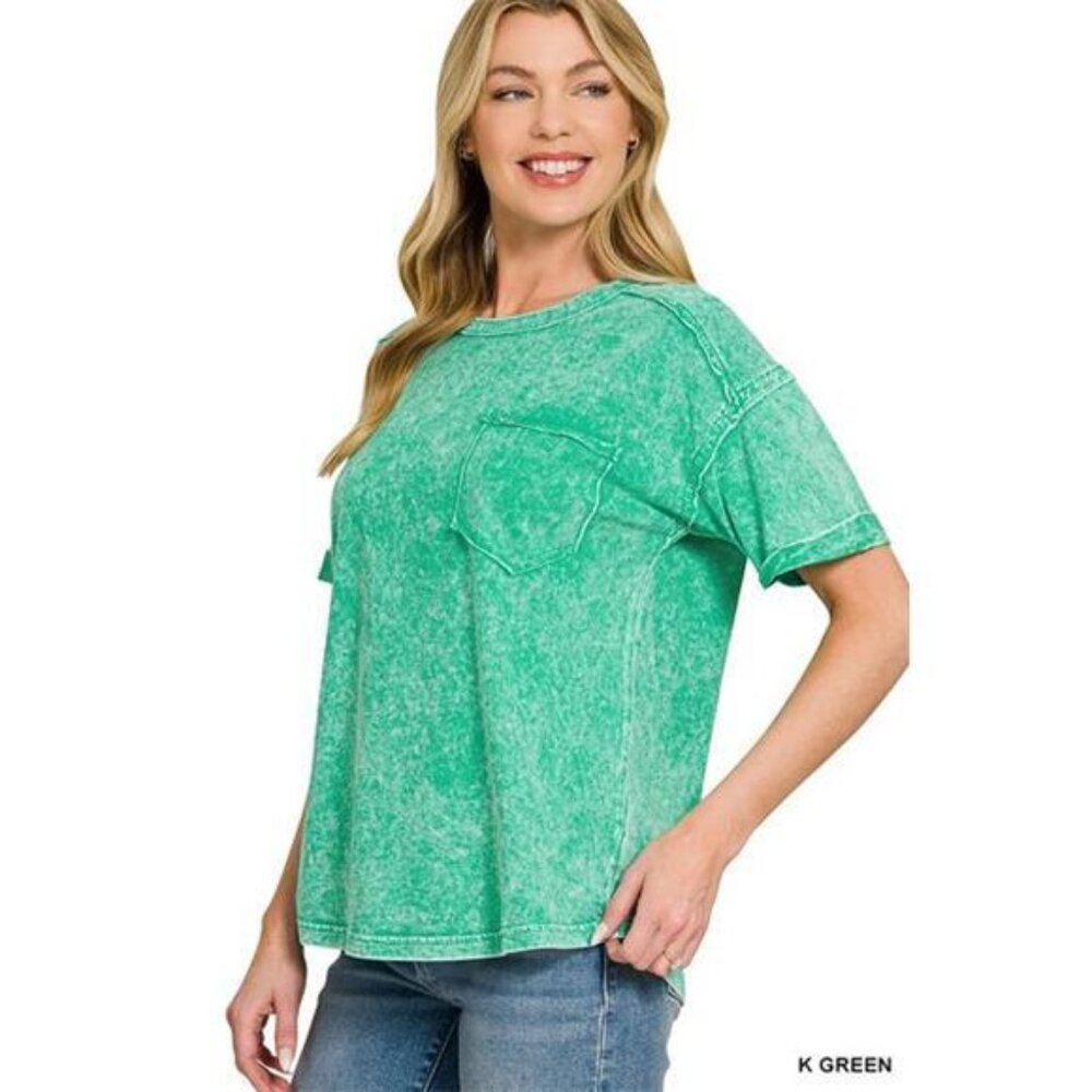 Zenana Halo Washed Relaxed Fit‎ Tee - Picture 2 of 4